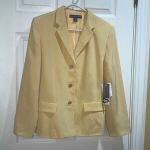 Josephine Chaus pale yellow silk jacket Sz 6 lined New